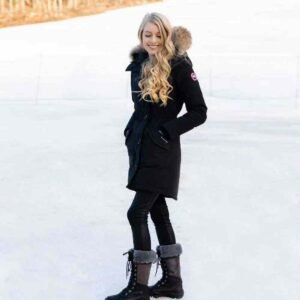 女款加拿大鹅 Rossclair parka （165/88）蓝黑色