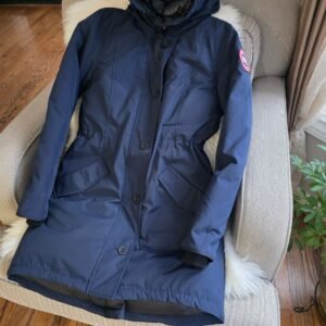 Rossclair女装加拿大鹅中长款蔚洋蓝派克大衣中码